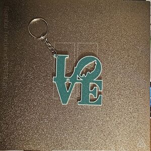 NFL Superbowl Philadelphia Eagles keychain Love Park X Eagles logo